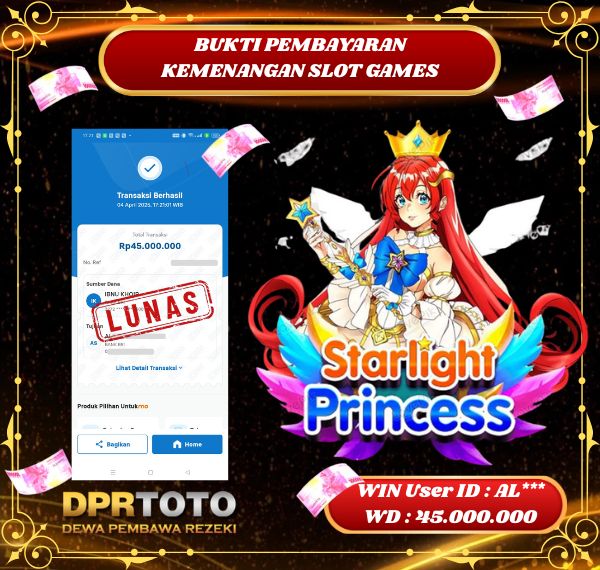 KEMENANGAN BESAR SLOT STARLIGHT PRINCESS Rp.45.000.000 - LUNAS